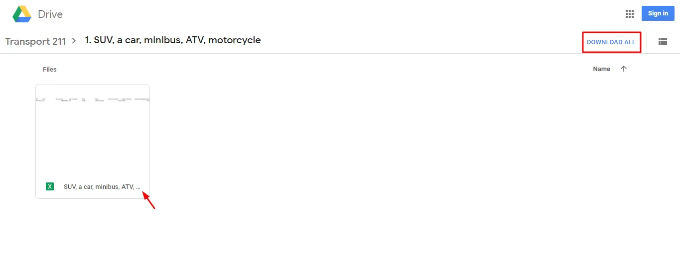 Click on the file and click “download”