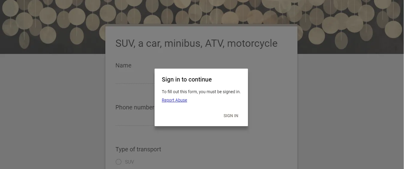 If you are not authorized, the system will show you this message.